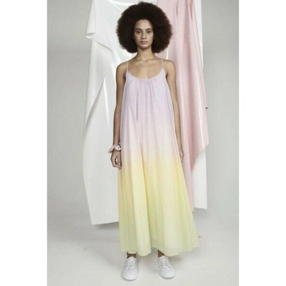 Olivia Rubin Aurora Dress Pastel Ombre Maxi Straps Revolve US 0 NWT $258 - Picture 1 of 9